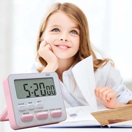 Image of Zentro Digital Alarm Clock with Large Display, Smart Night Sensor & Snooze Function, LED Desk Clock with Date Temperature Calendar, Battery Operated Bedside Table Clock (Digital Kitchen Timers Clock)