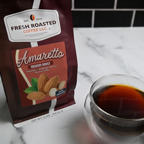 Image of Fresh Roasted Coffee, Amaretto Flavored Drip Ground Coffee, Medium Roast, Kosher, 12 oz