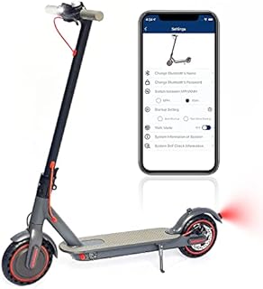 Electric Scooters Adult up to 35 KM Range & 25 KM/H Speed by 350W, 36V 10.4AH Long-life Battery, Rear Dual Suspension, Dual Braking System & App for Adult Men Women, Max Load up to 100kg