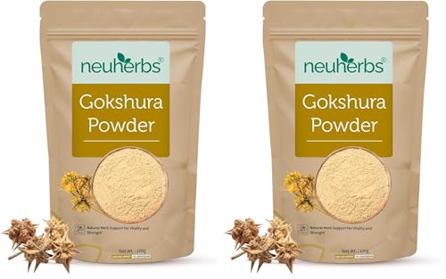 Image of Neuherbs Gokshura Powder - 100g | Tribulus Terrestris /Gokhru Churna For Men | Boost Energy, Strength & Testosterone | 100% Pure & Natural | Non GMO With No Added Preservatives (Pack of 2)