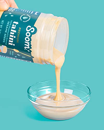 Soom Foods Single-Source Pure Ground Sesame Tahini Paste 11Oz (2 Pack) | Silky Smooth Texture In Hummus, Dips, Salad Dressings | Vegan, Nut-Free, Gluten-Free #TOP3