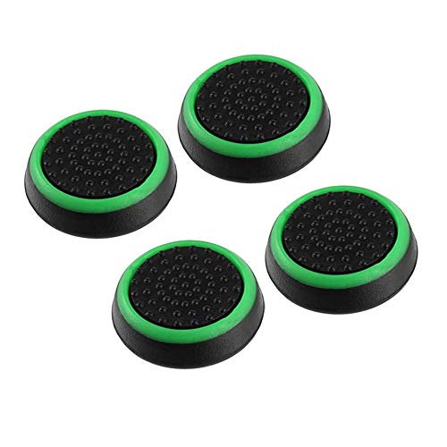4pcs silicone antiscivolo a strisce gamepad controller keycap manopole copertura protettiva per ps3 / 4 per X box one / 360 - nero e verde