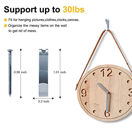 100Pcs Picture Hangers,30Lbs Picture Hanging Hooks With Nails, Fuzanwj Professional Picture Hanging Kit On Wood/Drywall (30Lbs-100Pcs) #TOP1