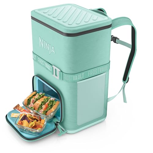 Image of Ninja FrostVault Go Can Soft Cooler, 24 /36 Can, Leak Proof, Built-In Cup Holder, 2 Ice Packs & Dry Storage Drawer, Polyester Insulation, Hiking, Camping, Picnic