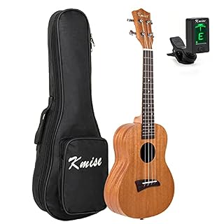 Concert Ukulele,Kmise 23 Inch Mohogany Ukelele with Bag and Digital Tuner for Adults Beginners - Les Beatles, Paul McCartney, John Lennon, RIngo Starr, George Harrison