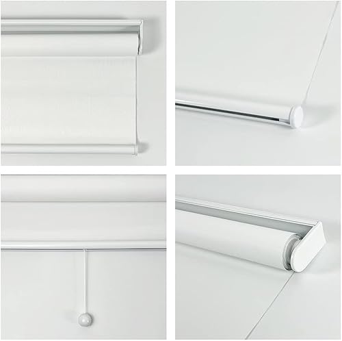Miniatura 2 de Persiana enrollable sin cordón, 100 % opacas para ventana y puerta, oficina y hogar (blanco, 26 pulgadas de ancho x 72 pulgadas de alto)