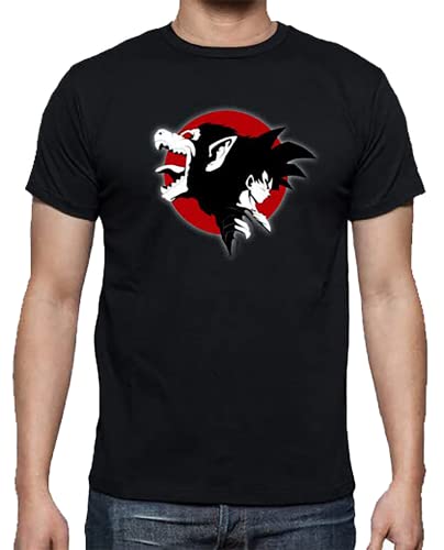 Dragon Ball Camiseta Son Goku de Hombre/Camiseta Divertida y Friki de la Saga Bola de dragón z Anime (Goku Vegeta) Algodon 100% (Negro, m) Cover