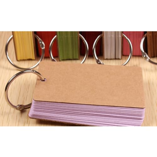 Tarjetas de estudio DIY STOBAZA de papel kraft con anillas 5