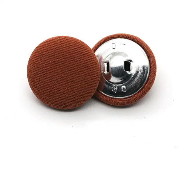 Boutons verts 18mm en tissu et tige métal durable pour réparer et embellir vos vestes