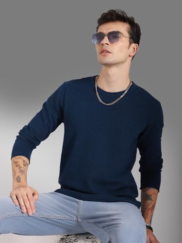 Image of HIGH STAR Men's HSMSWW23106RDNF LY Long Sleeves Regular Fit Sweater