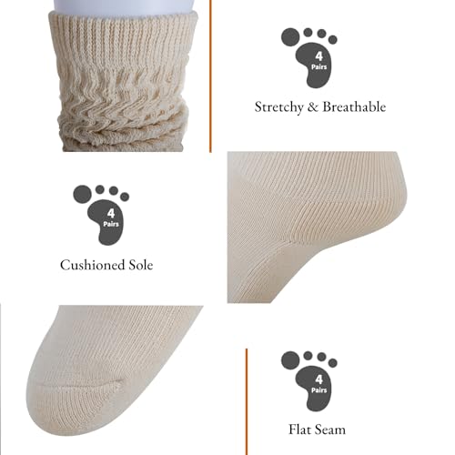 Knee High Slouch Socks - Women's Scrunch Boot Socks Size 5-11 Calf Socks with Stacked Soles3