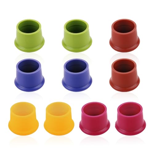 HDGSAFD 10 Bouchons De Vin, Bouchons De Vin Mousseux Réutilisables en Silicone, Ensemble De Bouchons De Rechange pour Bouteilles De Boisson, (Rouge, Jaune, Bleu, Vert,...