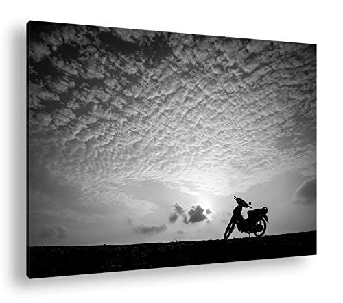 Impression numérique moto haute définition deyoli avec cadre bois véritable 90x60cm