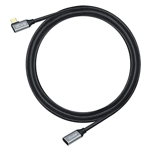 DCHAV 100W USB C to USB C Cable Male Female 10Gbps Data Transfer 4K Video Output Fast Charging 90 Degree 3.1 Gen 2 PD 20V 5A Nylon Braided for Phone Tablet Laptop (2M)