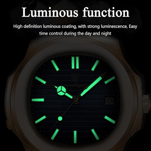 Image of Gosasa Fashion Men's Watches Date Business Watch Stainless Steel Luxury Style Luminous Quartz Waterproof Analog Display Male Wristwatch