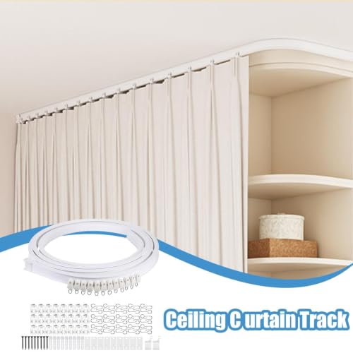 Rieles flexibles de montaje en techo para accesorios divisores de baño y hogar 3