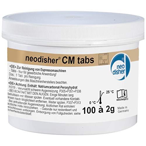 Reinigungstabletten Dr. Weigert neodisher CM tabs - 100 Tabs, Für alle handelsüblichen Kaffeeautomaten und Espressoautomaten aller gängigen Marken, 1 Dose à 200g Cover
