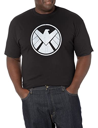 Marvel Bouclier T-Shirt Noir XXL coupe grande pour homme passionné de pop culture