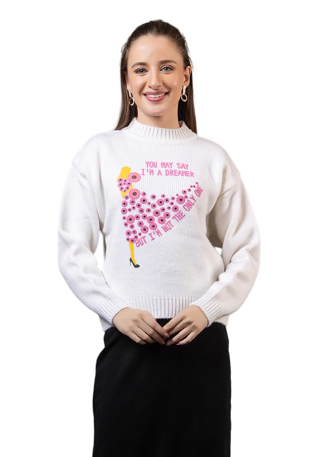 wear lusso Women’s Woolen Casual Wear Stylish Sweater | Cozy and Warm 3D Print Knit Pullover for Girls & Ladies | Soft and Comfortable Winter Sweater-picture-34