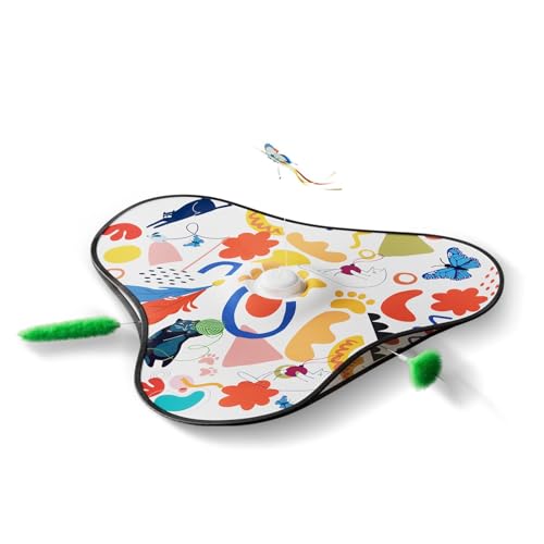 Jouet interactif pour chat de jeu accessoire félin plumes mobiles - 6