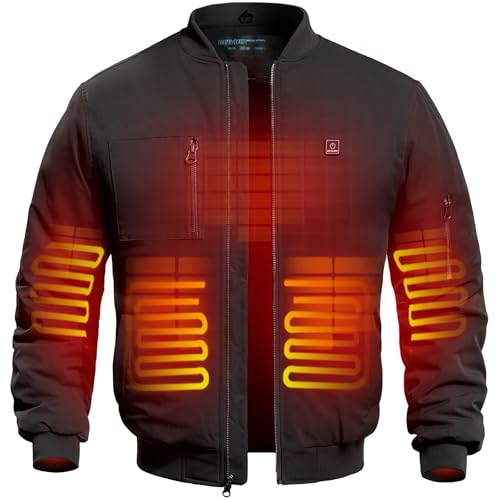 DEWBU Men's Heated Waterproof Bomber Jacket