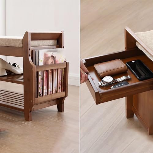 Banc de rangement industriel compact 100 kg, étagère à chaussures matelassée - 8