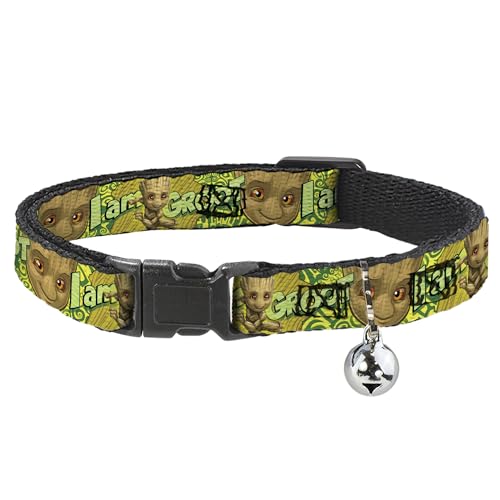 Collar de gato de Marvel Comics con cascabel y cierre de seguridad ajustable de Groot 2