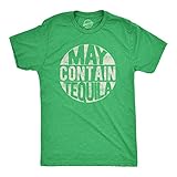 Mens May Contain Tequila T Shirt Funny Tequila Drinking Tee Funny T Shirts Cinco De Mayo Apparel for Men Cool Food Apparel Novelty Tees for Guys Green - XL
