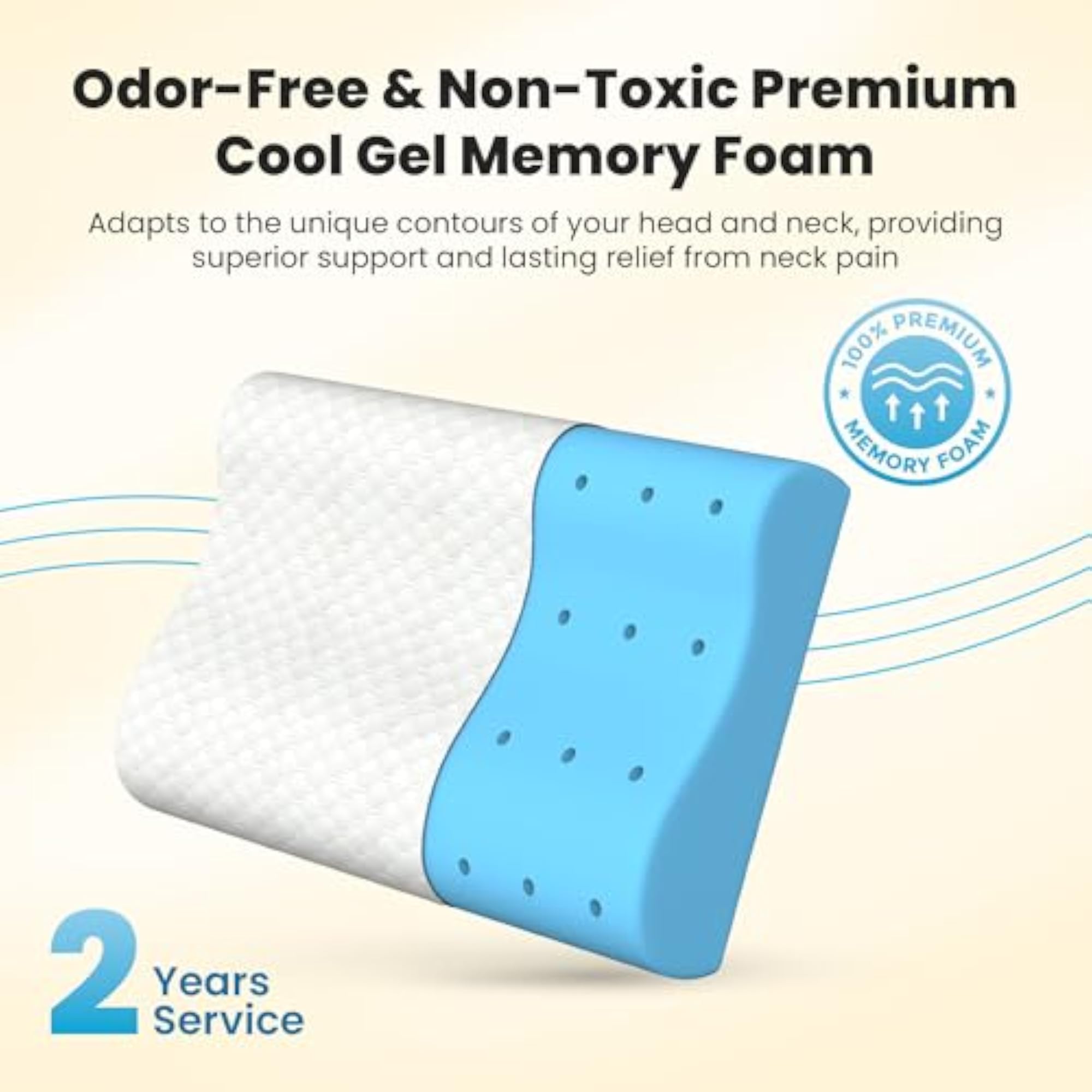 Gel Memory Cervical Neck Pillow for Pain Relief and Sleep