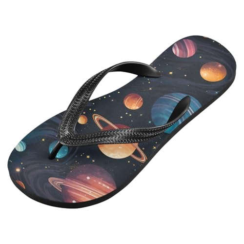 Space Planets Men's & Women's Classical Beach Rubber Sandal Flip Flop Comfortable Slipper 214B2825