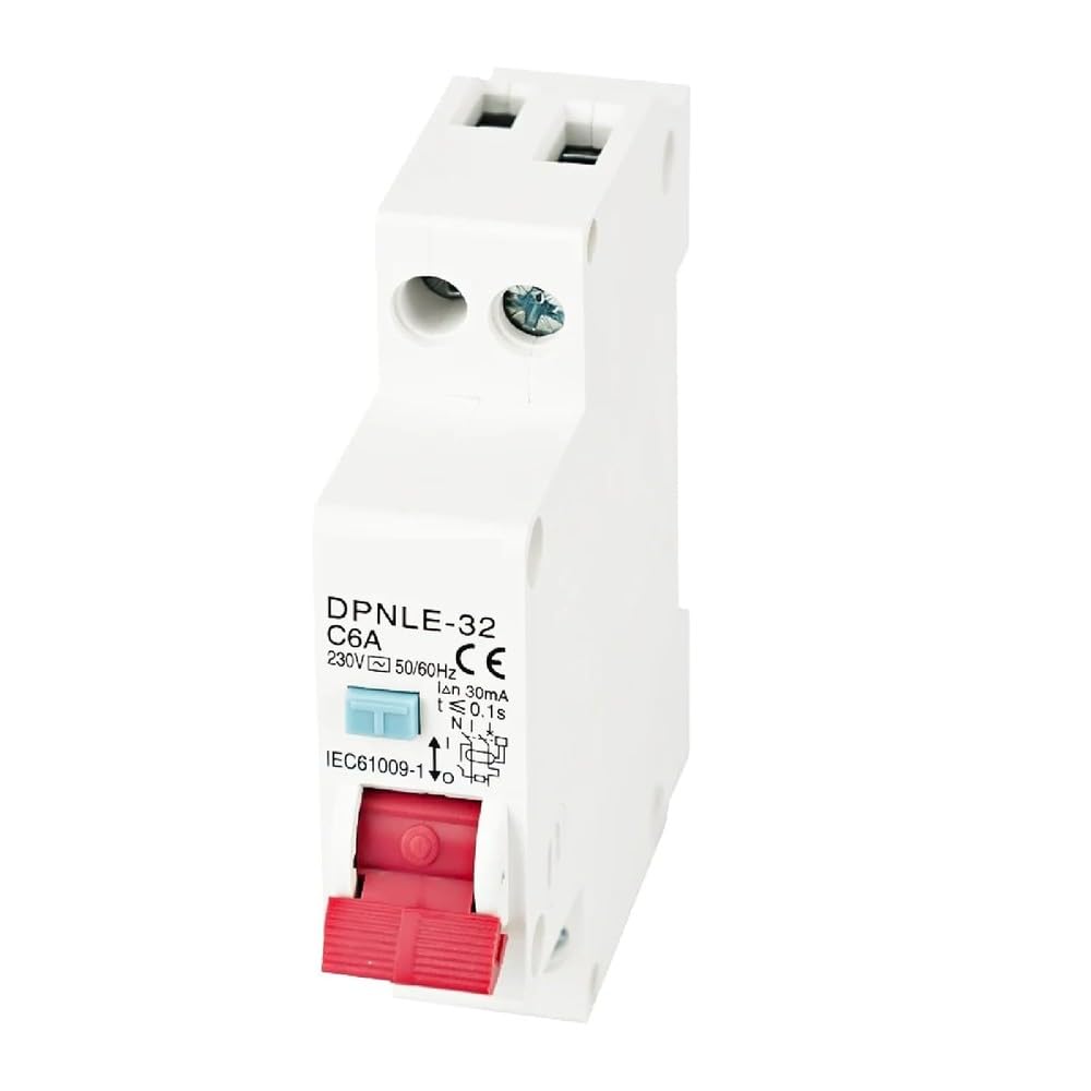 Interruttore Automatico Differenziale DPNLE-32, 1P+N 6KA, 230 V CA 50/60 Hz, Design Compatto Da 18 Mm, Protezione Da Sovracorrente E Perdite Componenti elettrici(10A)