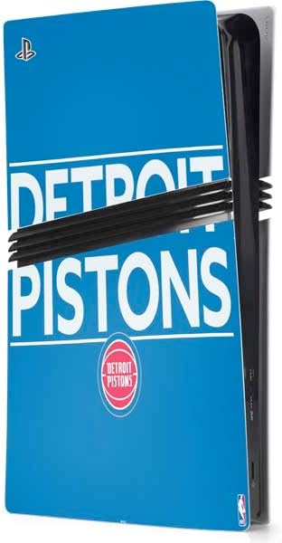 Skinit Decal Gaming Skin Compatible with PS5 Pro Console - Officially Licensed NBA Detroit Pistons Black Animal Print Design