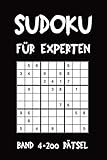 Sudoku für Experten Band 4 200 Rätsel: Puzzle Rätsel Heft, 9x9, 2 Rätsel pro Seite (German Edition)