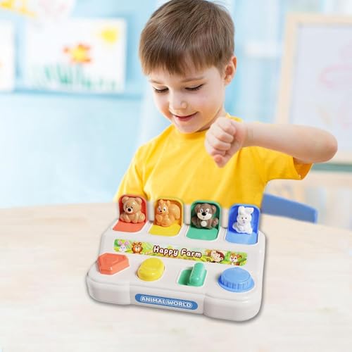 Image of BeFunky Baby Pop Up Toy- Colorful Cause and Effect Toys for Babies 9 Months Montessori Toy Toddler Infant Toys Sensory Interactive for Early Learning Development (Farm Animals)