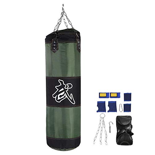 VGEBY1 Juego de Saco de Boxeo, 7 + 1 Saco Boxeo Adulto Punching Bag Largos con Gancho Bacío & Guantes para Entrenamiento Gimnasio en Casa