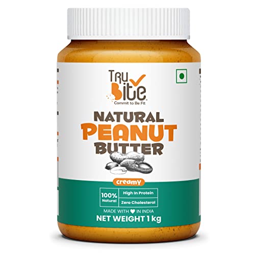 Image of Trubite Natural Peanut Butter (Creamy) (1kg) | Unsweetened | 30g Protein | Non GMO | Gluten Free | Cholesterol Free