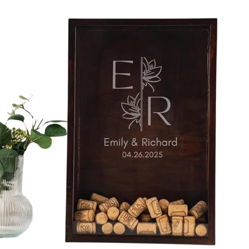 ARYCRAFTS Personalized Wooden Wine Cork Holder Shadow...