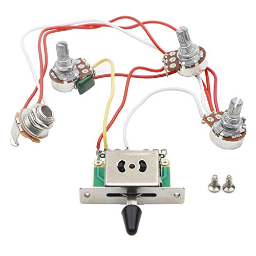 JIUWU Strat Guitar Wiring Harness with 500k Pots