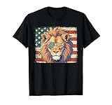 Patriotic Lion Lover USA Flag 4th Of July Funny T-Shirt