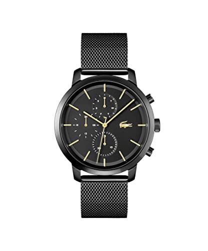 Lacoste Montre Analogique Multifunction à Quartz pour Homme avec Bracelet milanais en Acier Inoxydable Noir - 2011194 Cover