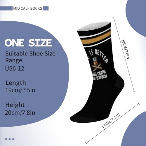 Life Is Better With Cigars And Bourbon Dress Socks For Men3