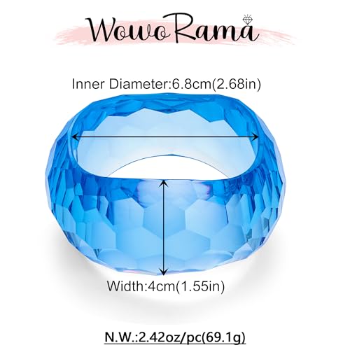 WOWORAMA Colorful Resin Acrylic Bangle Bracelets for Women Geometric Chunky Mottled Acetate Resin Bangles Wide Acrylic Plastic Bracelets Statement Jewelry