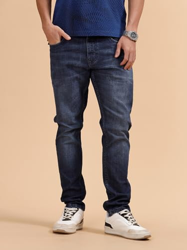 Image of WROGN Men's Stretch Cotton Jeans | Solid | Slim Fit