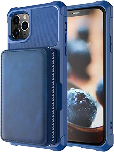 Étui portefeuille iPhone 12 Pro Max bleu avec fentes cartes