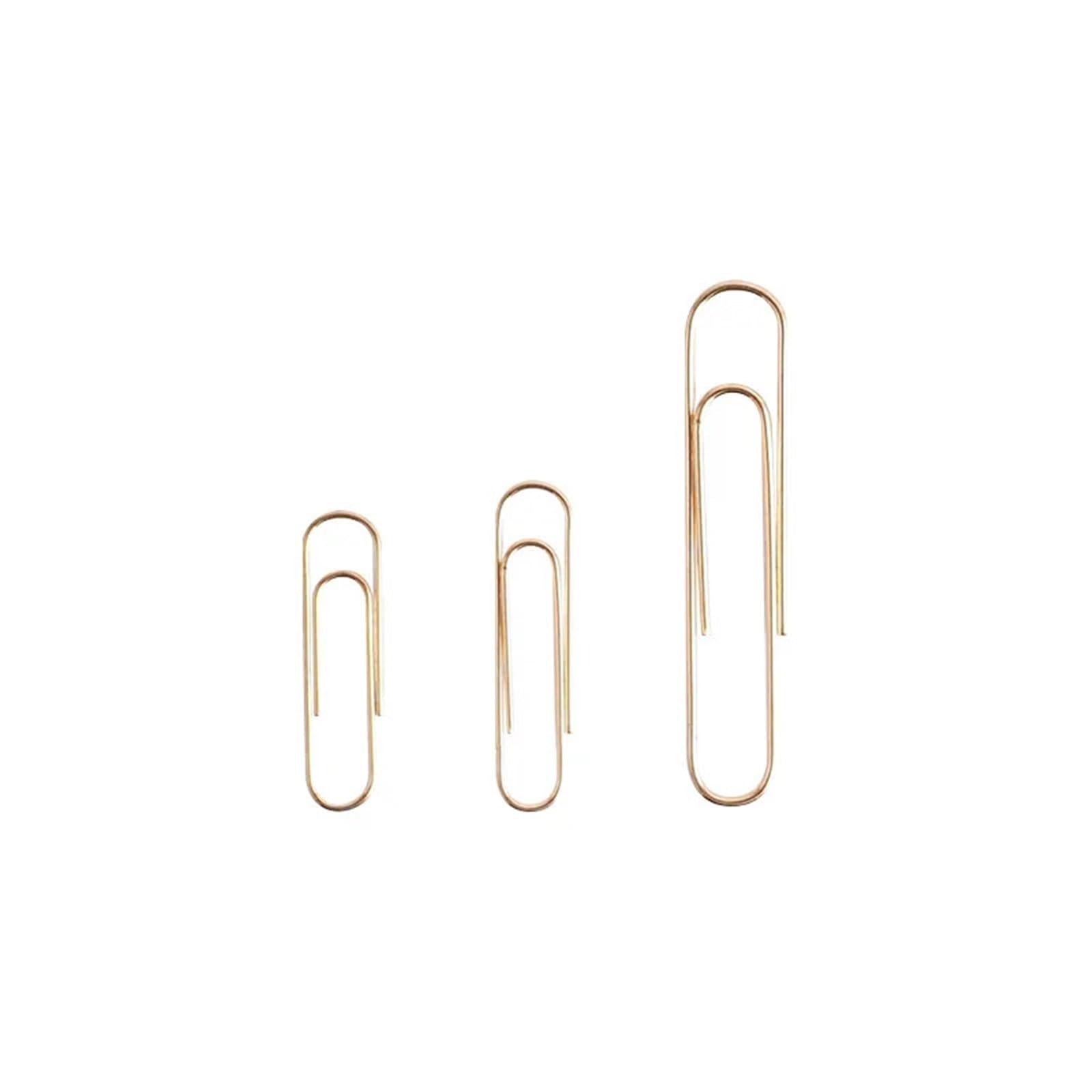 Büroklammern, 500 Stück, goldfarbene Metall-Büroklammern, galvanisierte Lesezeichen, Büro, Tickethalter | Langlebige Büroklammern aus goldfarbenem Metall in 3 Größen, perfekt für Büro, Schule und Zuhause.