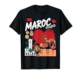 Traje de Bandera Maroc Ideal para niños con temática de Cultura marroquí Camiseta
