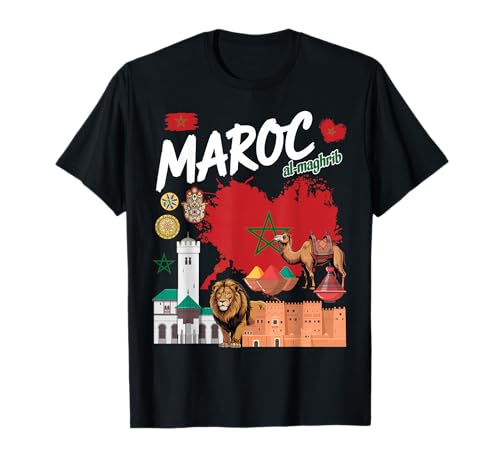 Marokkanische Flagge, Outfit, Idee für Kinder, marokkanische Kultur T-Shirt