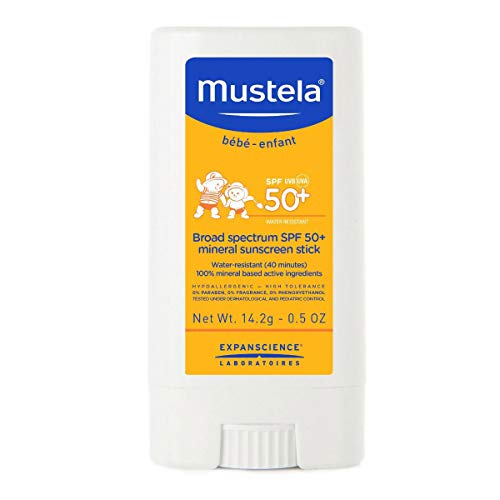 Mustela Broad Spectrum SPF 50-Plus Mineral Sunscreen Stick, 0.5 Oz