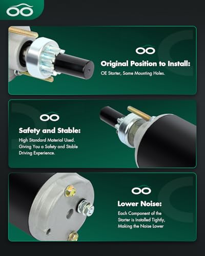 Image of SCITOO Starter Motor 5761 SAB0028 for Mercury for Engines-Marine Outboard 120 Sport Jet 1995 120XR Sport Jet 1996-1998 120XR2 Sport Jet 1999 2000 90 Sport Jet 12 Volt CCW 10-Tooth Pinion