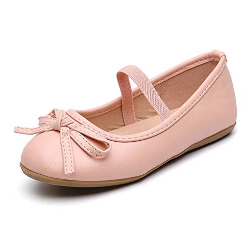 Girl's Ballerina Flat Slip on Ballet Dress Shoes Pink 9.5 M US Toddler